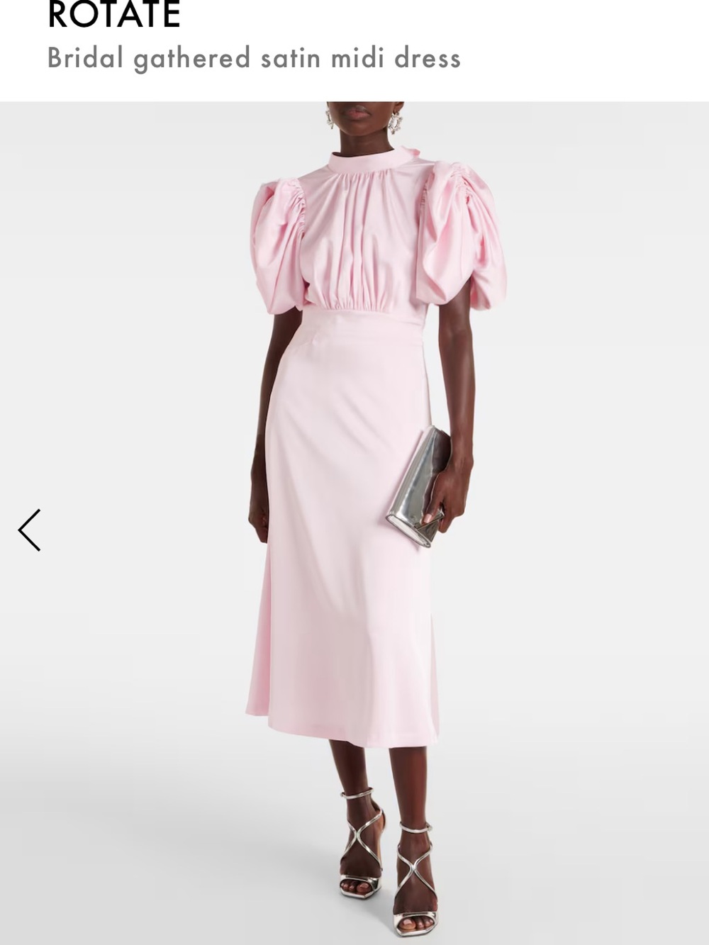 Rotate dress pink bridal satin midi dress M